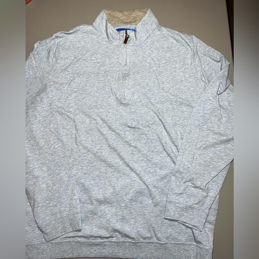 J. McLaughlin Men's Light Blue Quarter-Zip Sweater